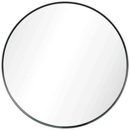 SOLID STORAGE SUPPLIES Ultra Brushed Black Stainless Steel Round Wall Mirror SO2960544